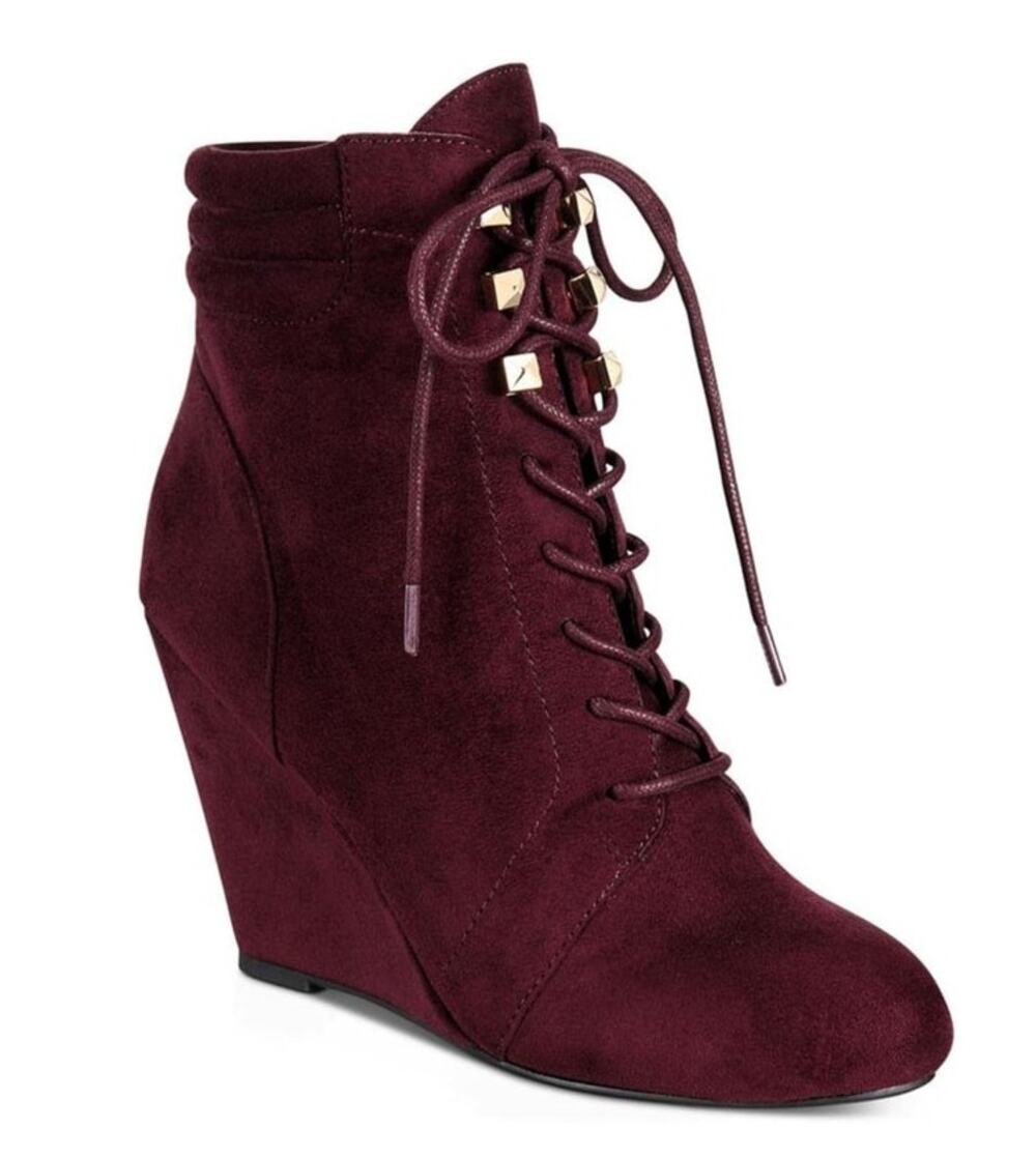 REBEL Women's NEW Kerlynn Faux Suede Lace-Up Wedge Boots Shoes | Size 8 M